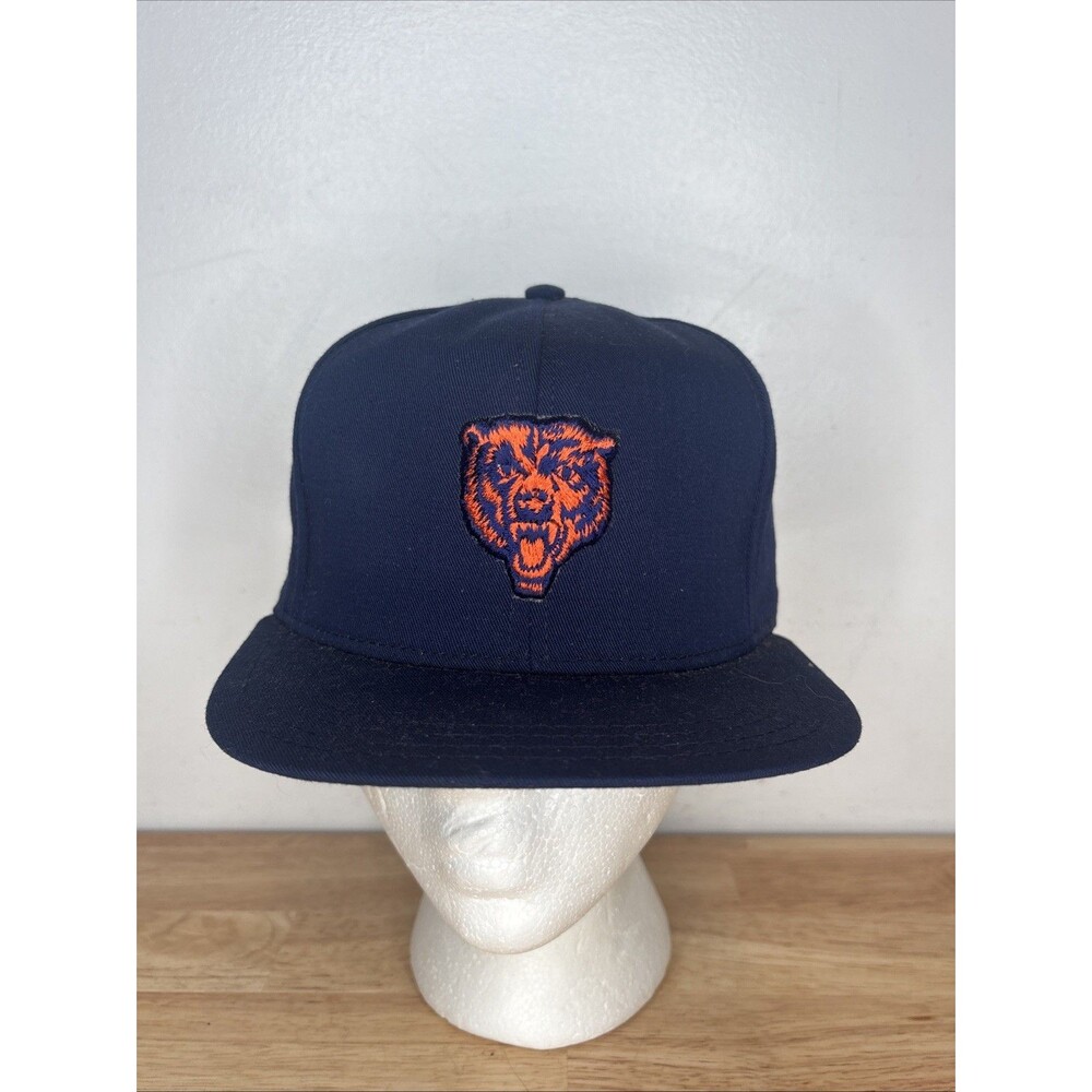 Vintage Chicago Bears Snapback Hat Navy Blue Bear Head Logo Embroidered NWOT